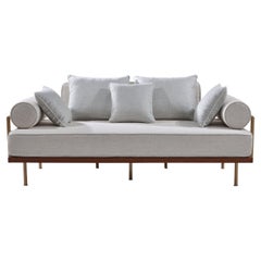 Two Seater Sofa Reclaimed Hardwood & Brass Frame by P. Tendercool (Outdoor)