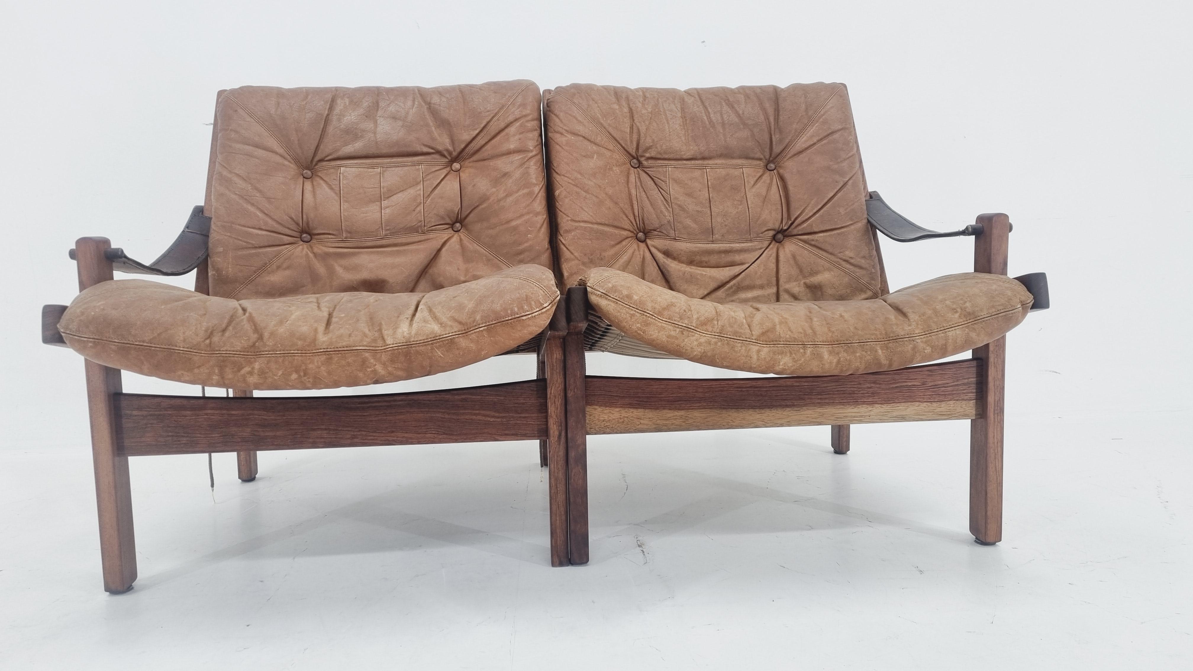 Two-Seater Sofa Set Hunter by Torbjørn Afdal for Bruksbo Norway, 1960s In Good Condition For Sale In Praha, CZ