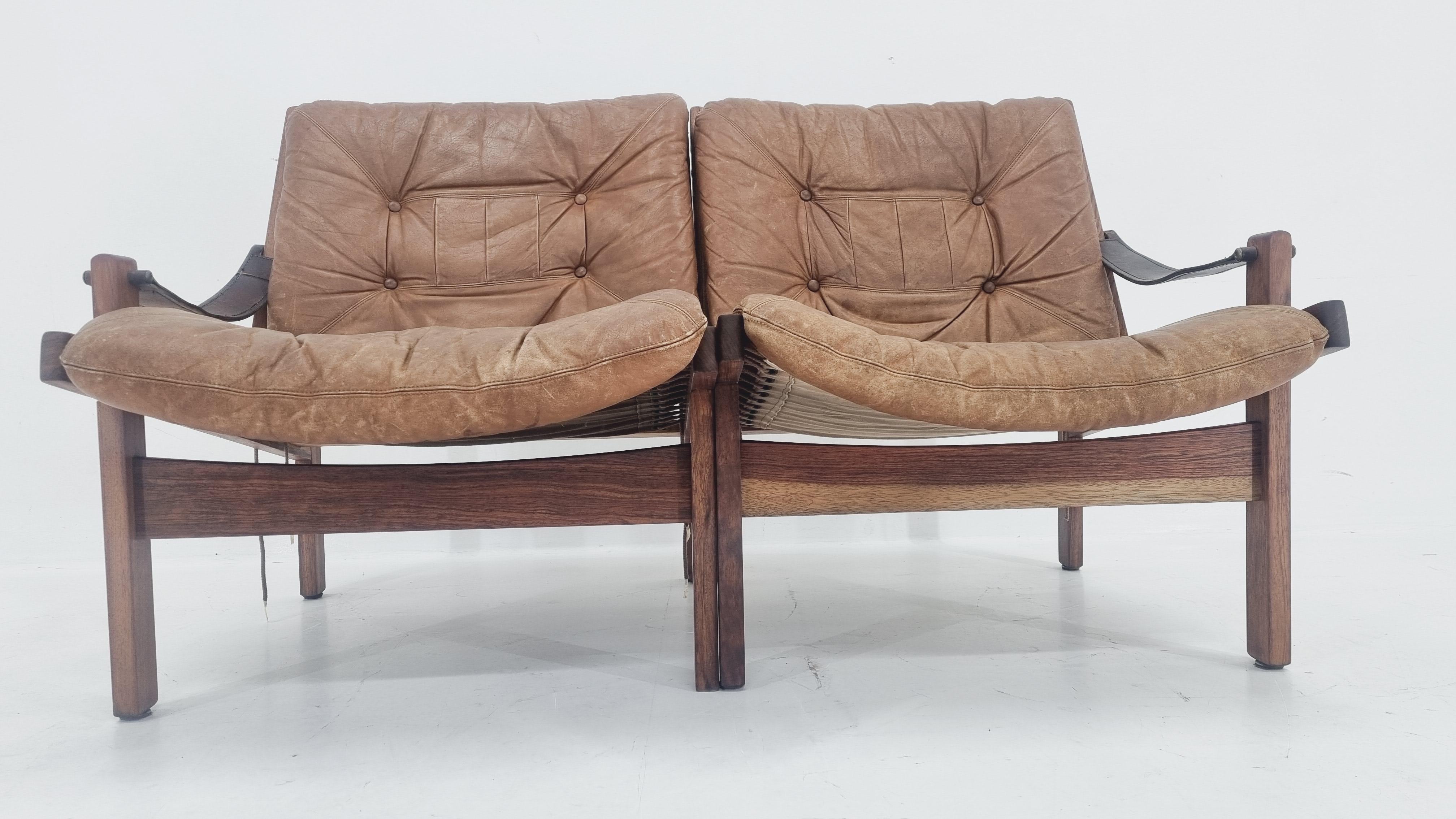 Mid-20th Century Two-Seater Sofa Set Hunter by Torbjørn Afdal for Bruksbo Norway, 1960s For Sale