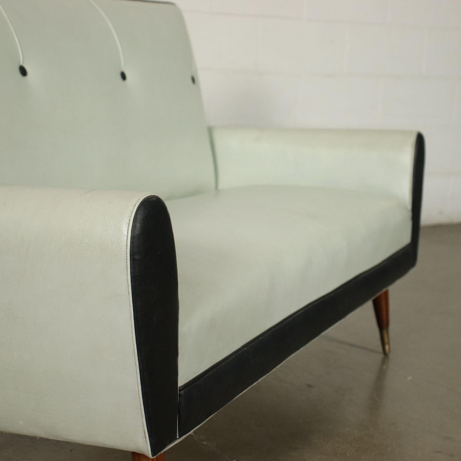 Two-Seater Sofa Spring Skai Argentine, 1950s-1960s In Good Condition In Milano, IT