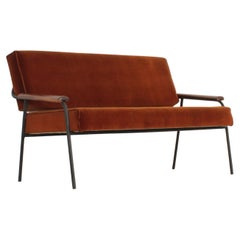 Two Seater Sofa with Black Metal Base, Spain, 1960's
