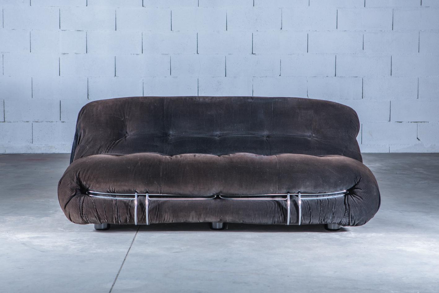 Mid-Century Modern Two-Seat Soriana Sofa by Afra & Tobia Scarpa for Cassina, Italy, 1970s