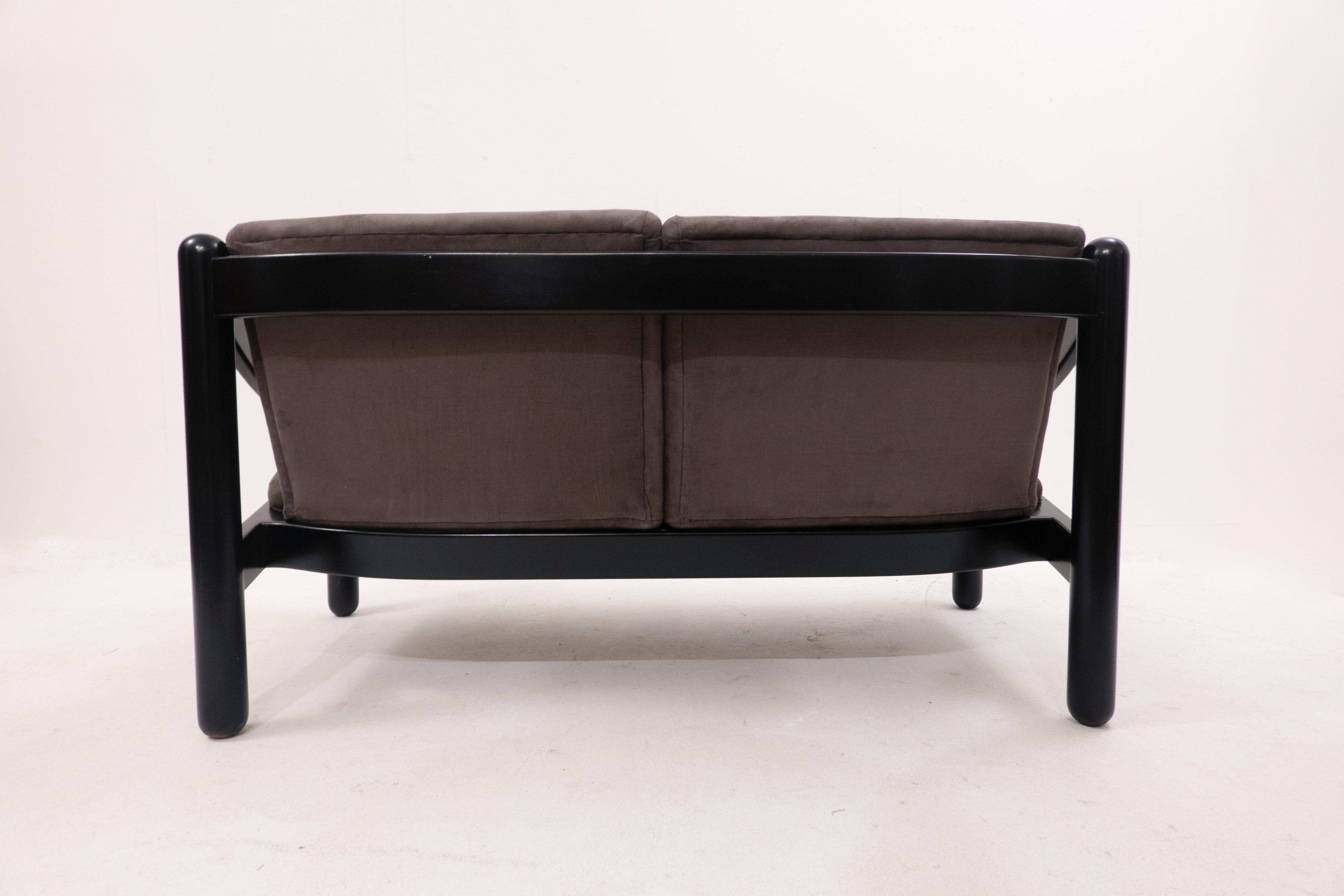 Late 20th Century Two Seaters Lacquered Wood Sofa Model 