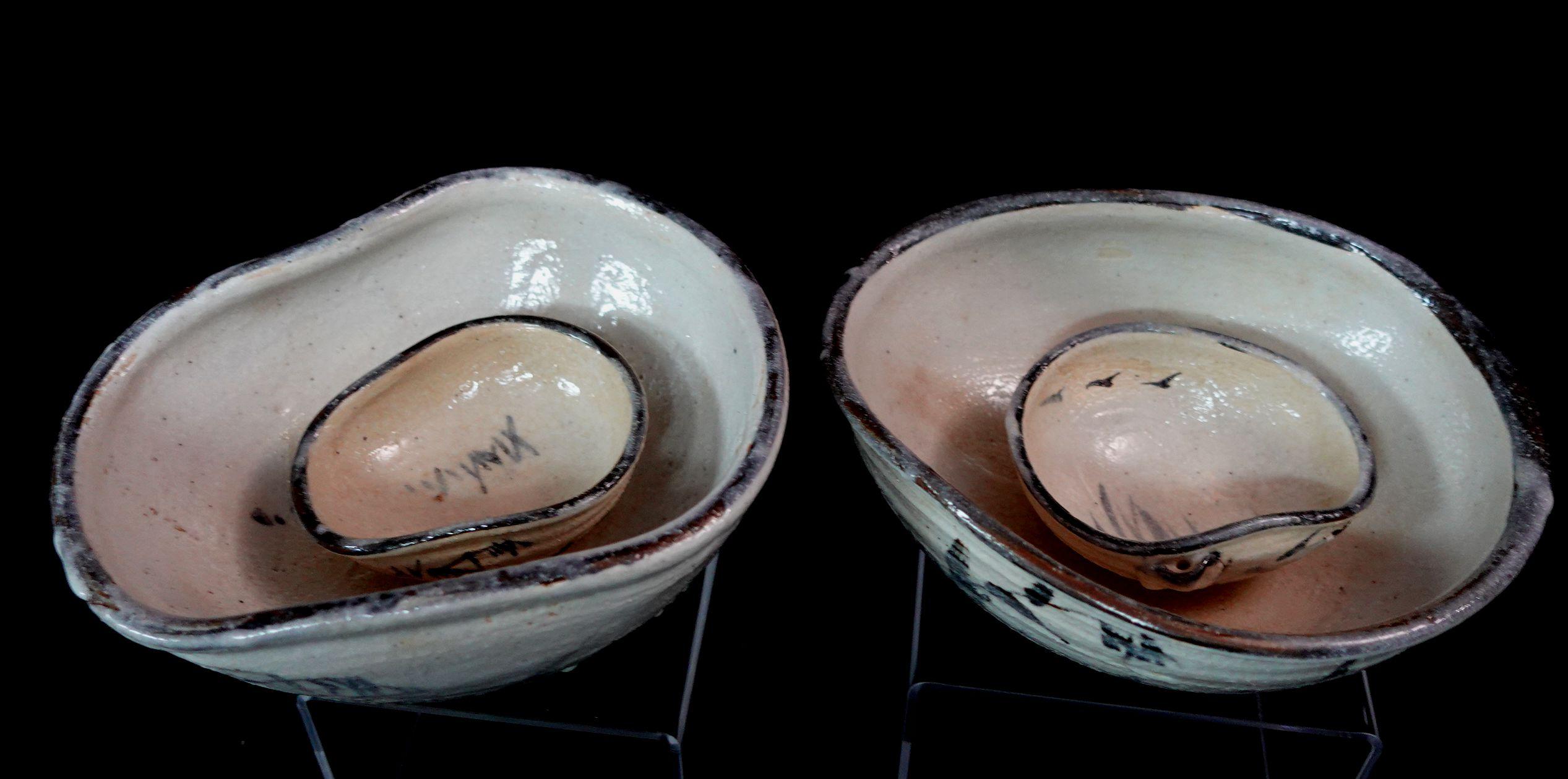 Two Set of Japanese Ceramic Bowls and Sauce Dish Set, Ric.068 For Sale 7