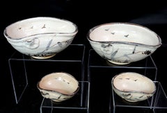 Two Set of Japanese Ceramic Bowls and Sauce Dish Set, Ric.068