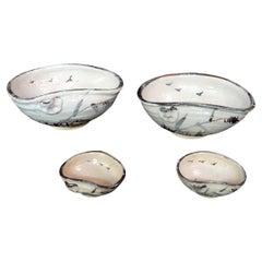 Antique Two Set of Japanese Ceramic Bowls and Sauce Dish Set, Ric.068