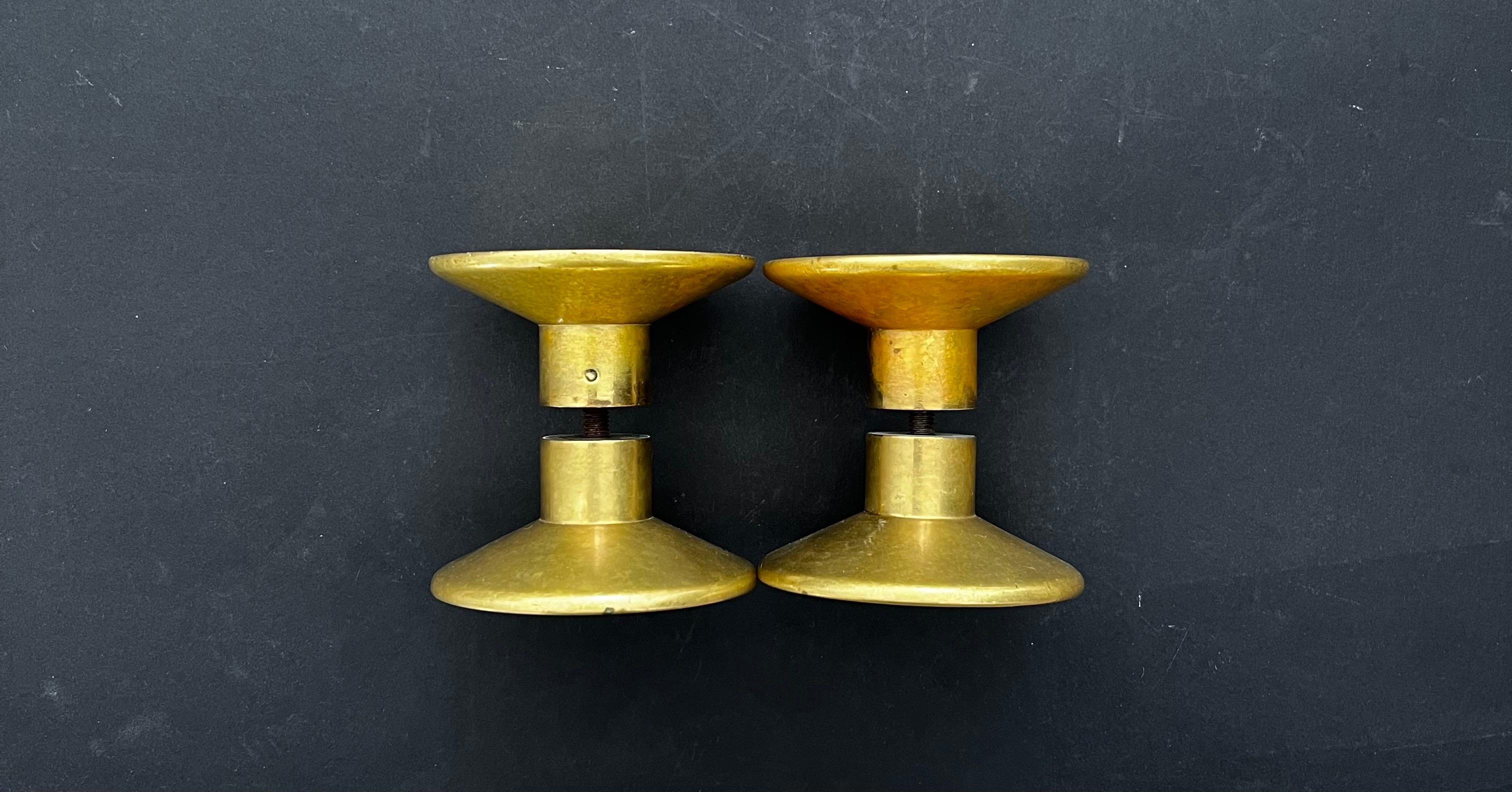 French Two Sets Mid-Size Circular Door Handles in Bronze, Mid-20th Century, France For Sale