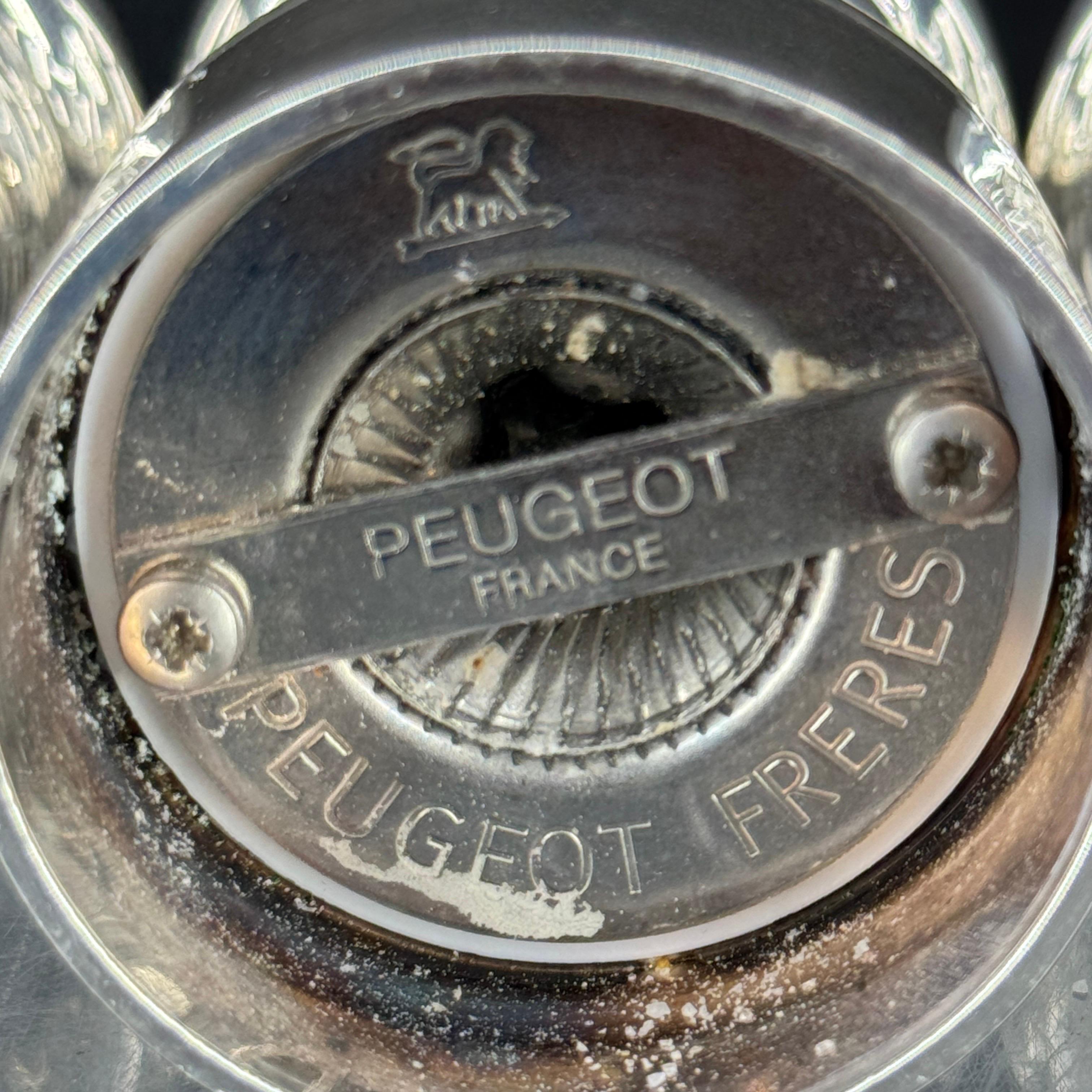 Two Sets of French Peugeot Silver Plate Salt Pepper Mills 6