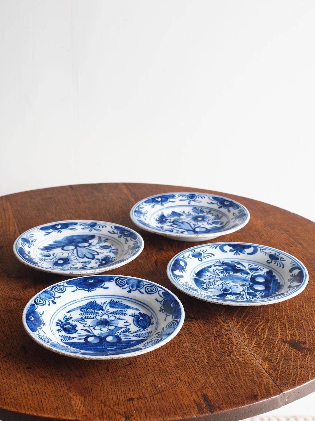 Danish Two Sets of Late 18th Century Dutch Delft Plates, circa 1790 For Sale
