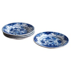 Antique Two Sets of Late 18th Century Dutch Delft Plates, circa 1790