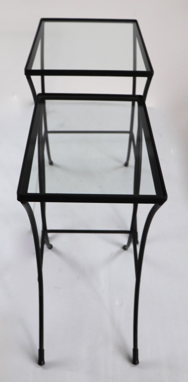 Mid-Century Modern Two Sets of Mid Century Wrought Iron Nesting Tables