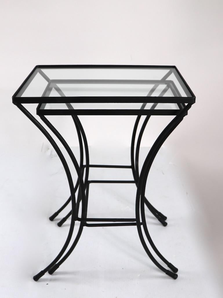 Two Sets of Mid Century Wrought Iron Nesting Tables In Good Condition In New York, NY