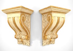Pair of Italian Neo-Classic Gilt Wall Shelves