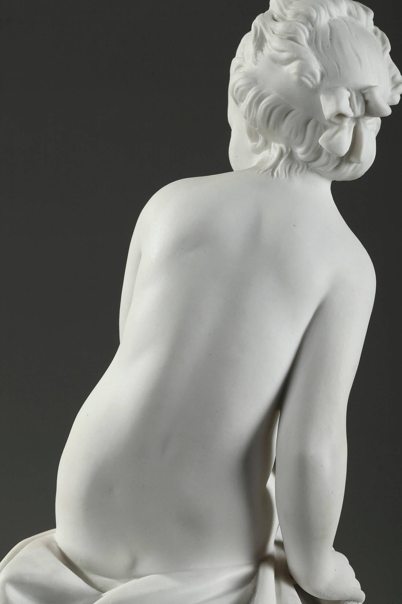 Français Deux figurines en porcelaine de Sèvres menaçant Cupidon et Psyché d'après Falconet