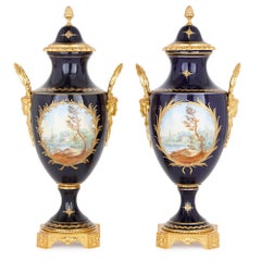 Two Sèvres Style Porcelain and Gilt Bronze Vases