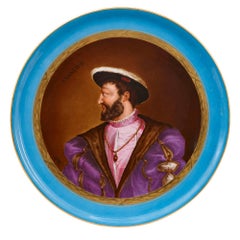 Due piatti di porcellana in stile Sevres di Tiziano e Clouet