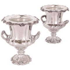 Pair of Sheffield Silver Plate Wine Coolers