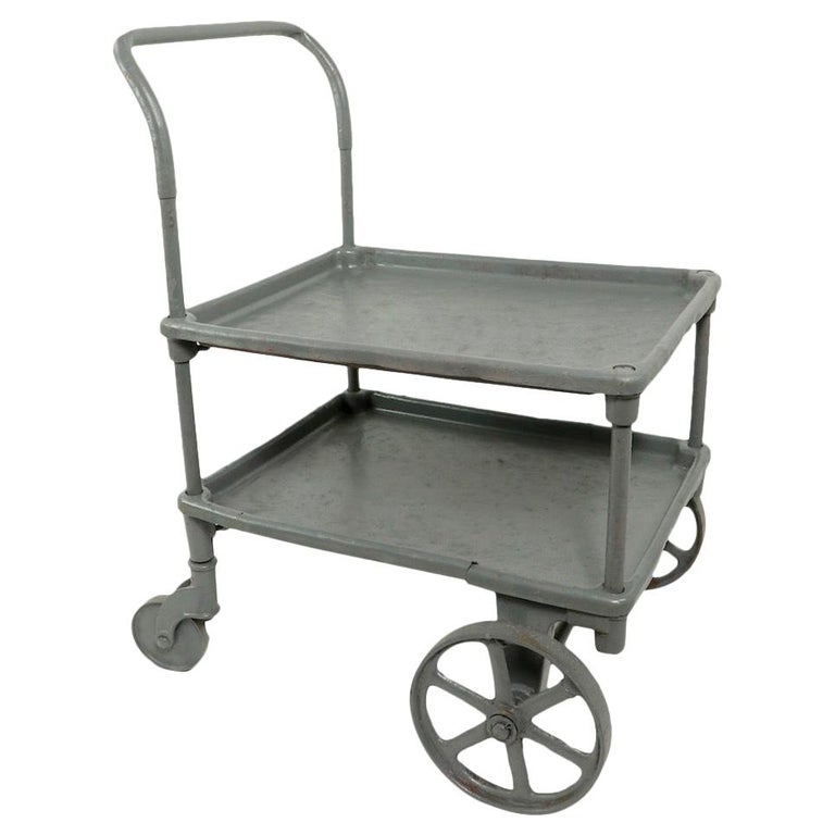 Two Shelf Industrial Cart on Wheels For Sale
