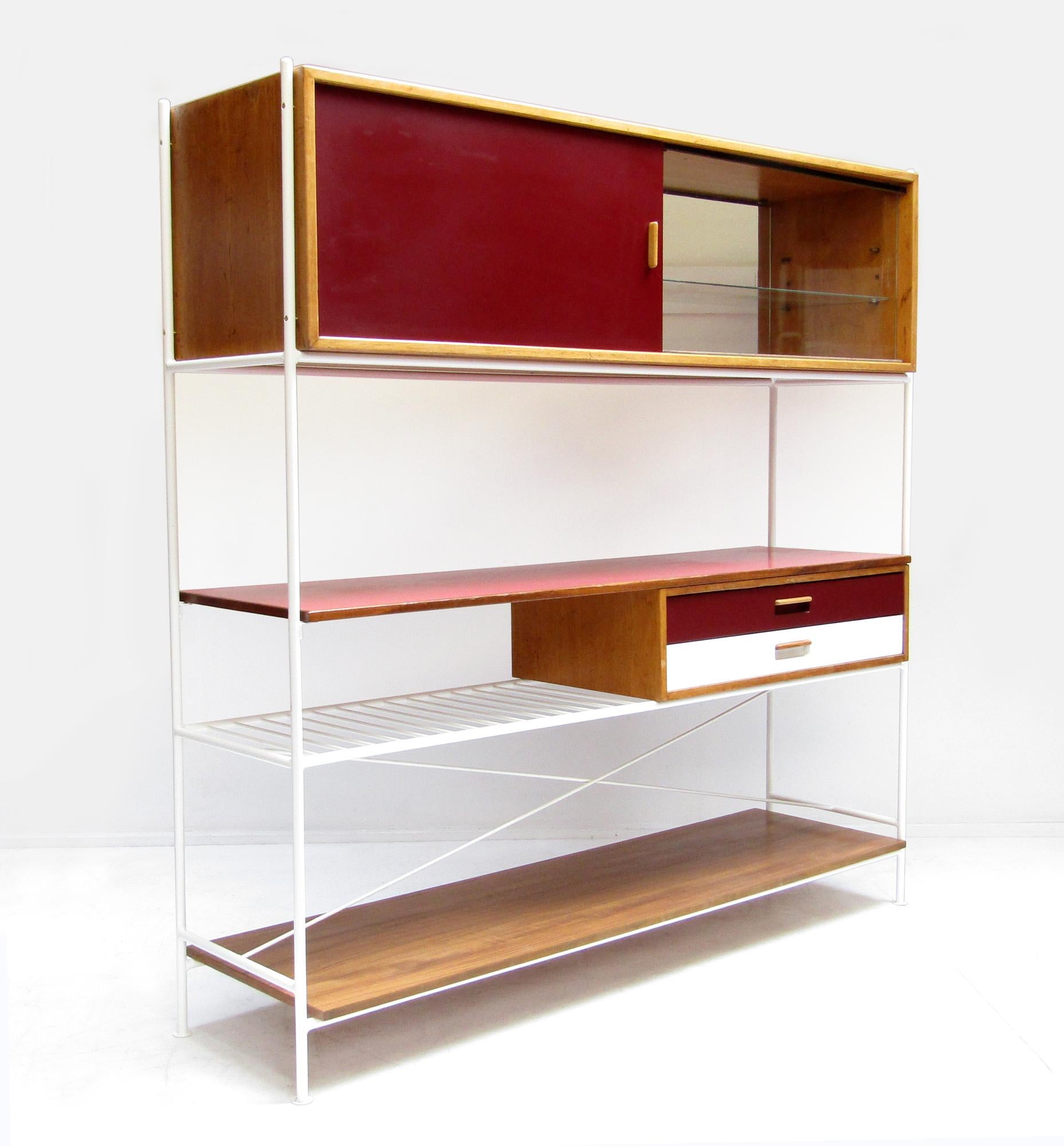 Mid-Century Modern Two-Sided 1950s Room Divider Display Cabinet by Frank Guille for Kandya