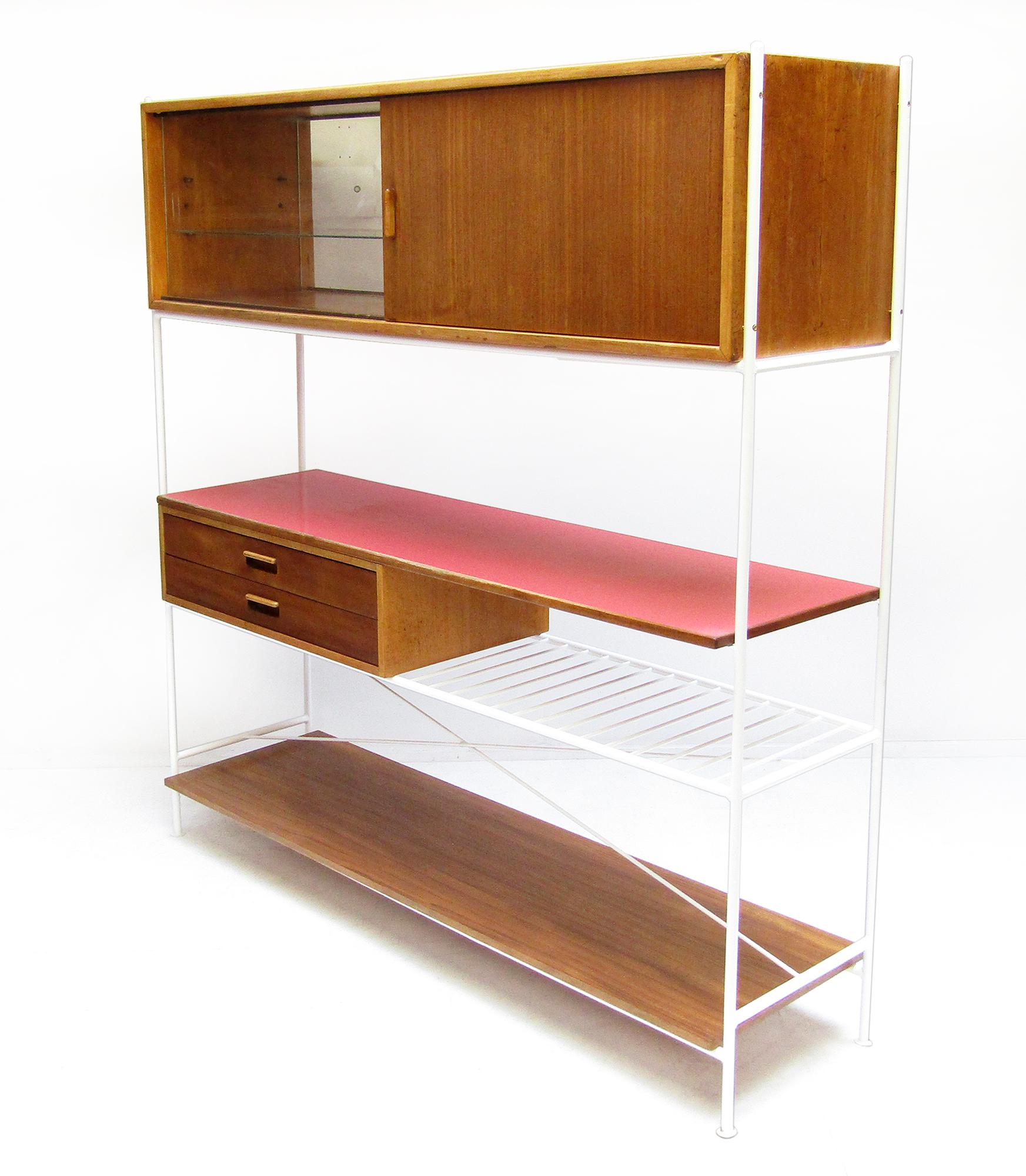 British Two-Sided 1950s Room Divider Display Cabinet by Frank Guille for Kandya