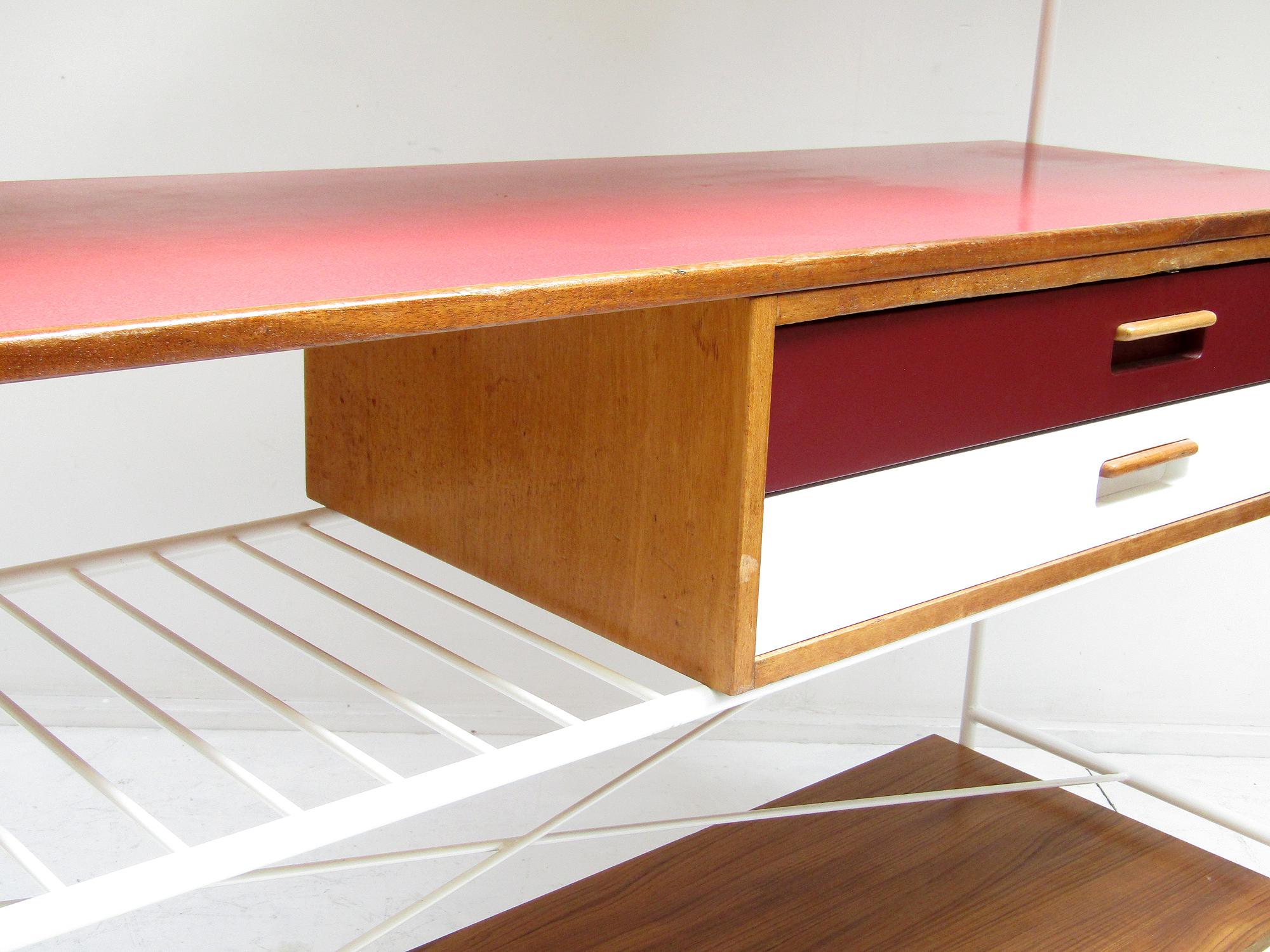 Steel Two-Sided 1950s Room Divider Display Cabinet by Frank Guille for Kandya