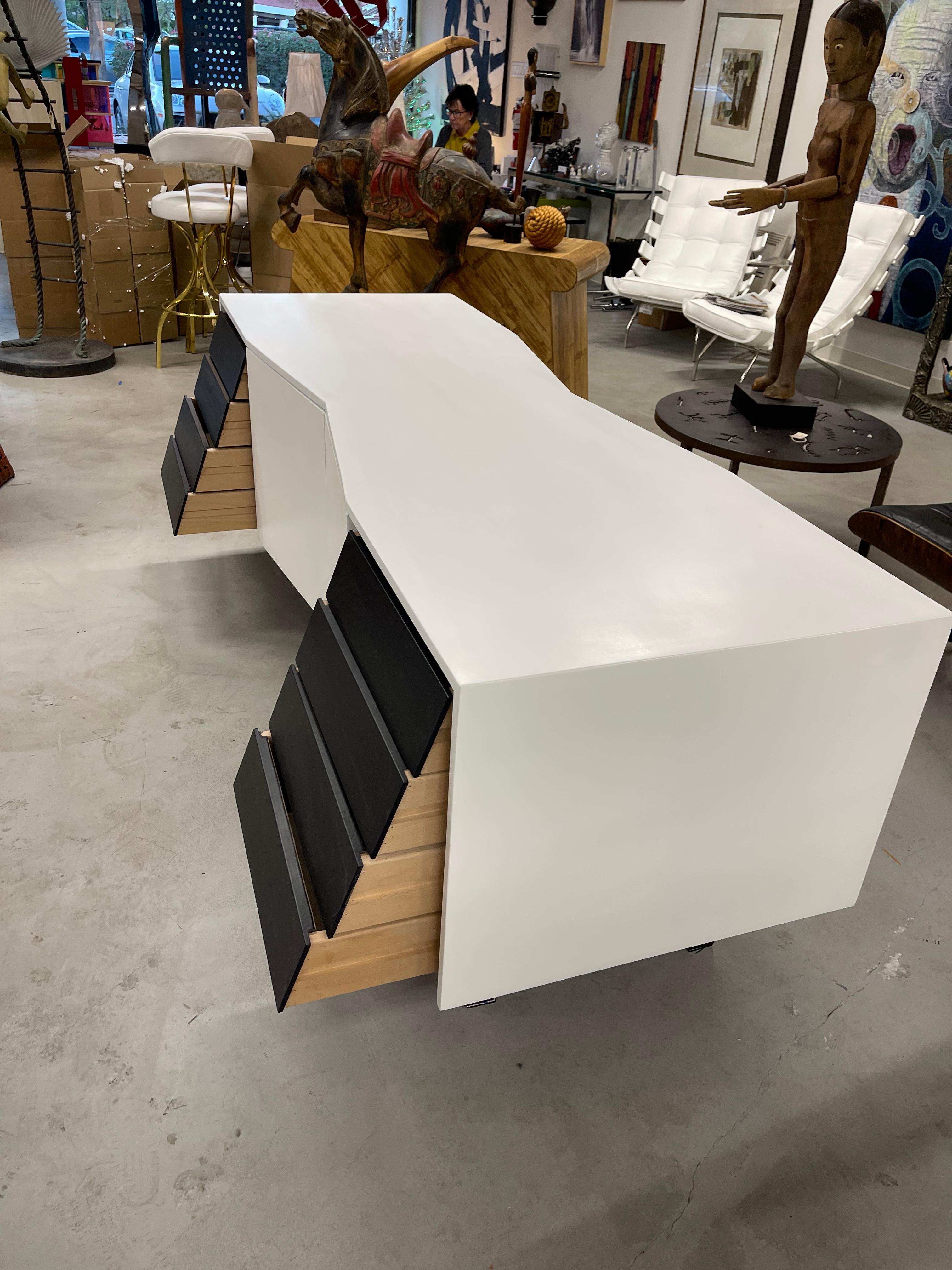 Two Sided Angled Credenza For Sale 6