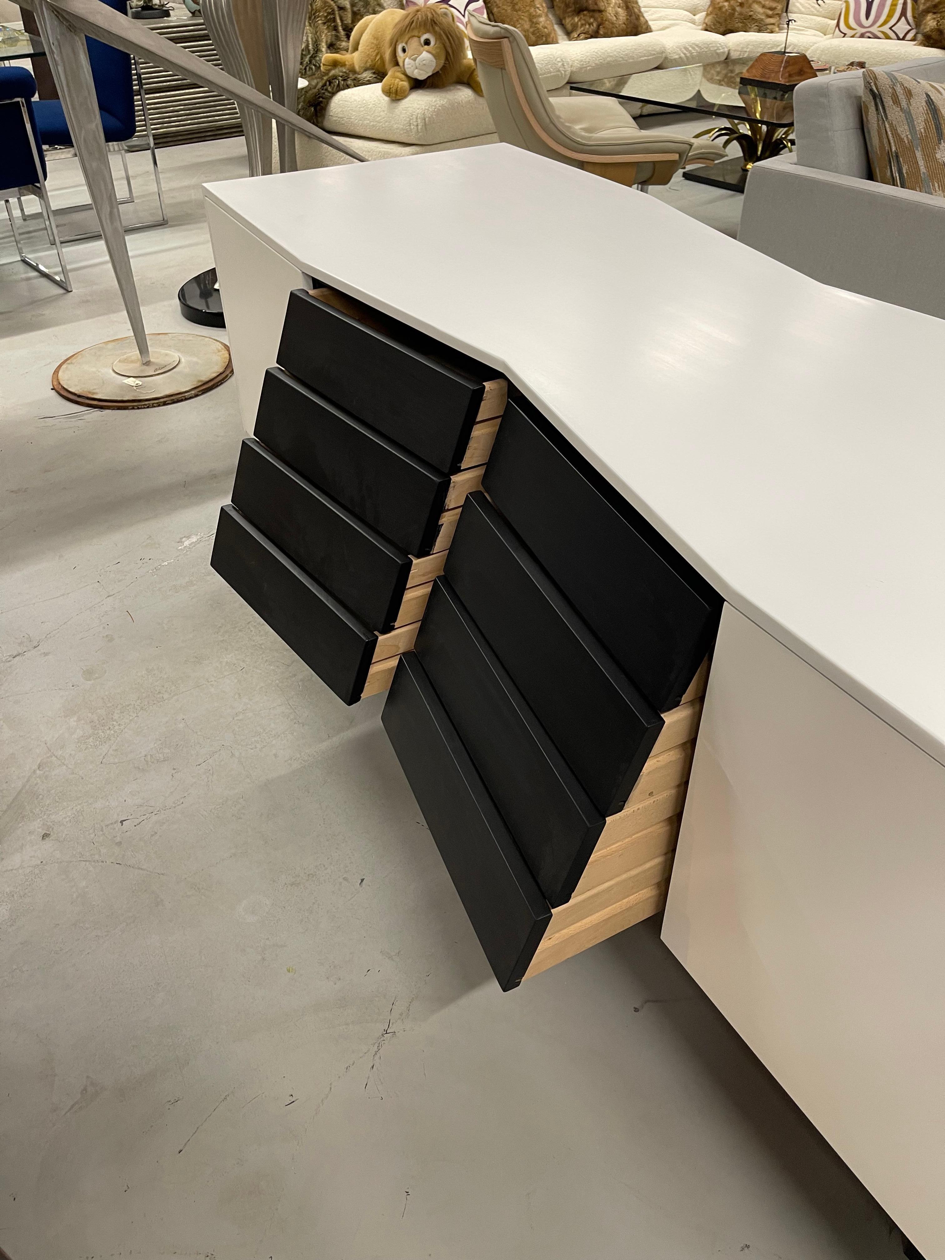 Two Sided Angled Credenza For Sale 10