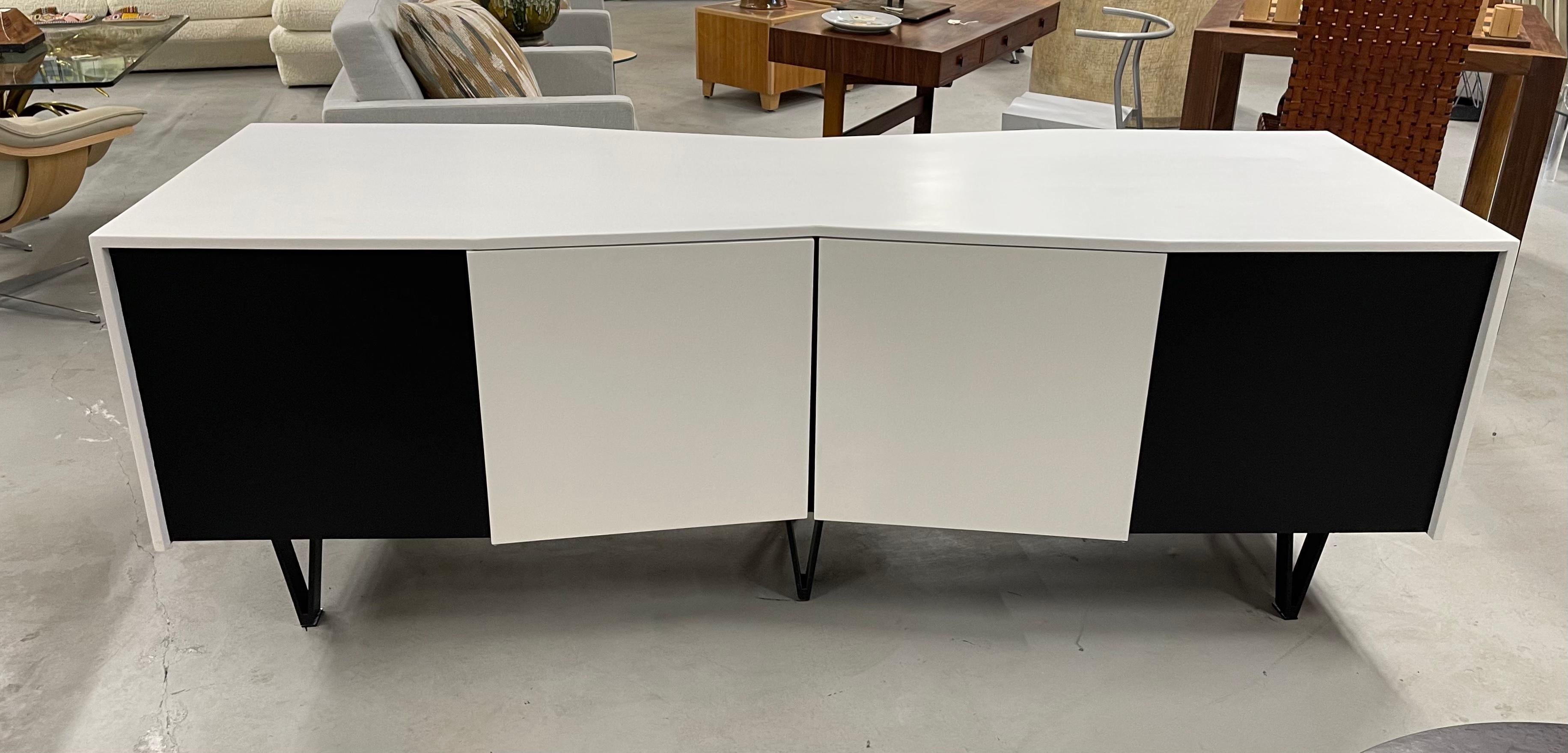 Contemporary Two Sided Angled Credenza For Sale