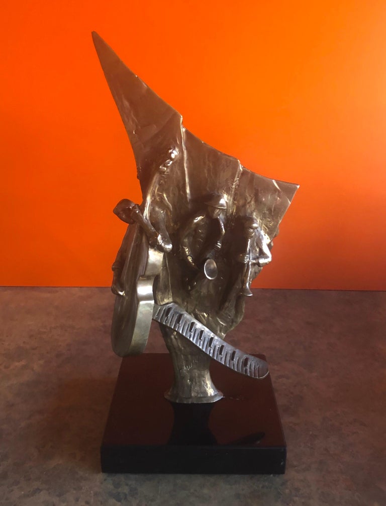 Two Sided Bronze Jazz Musician Sculpture by Ed Dwight at 1stDibs