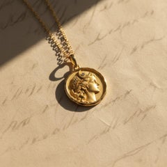 Two-Sided Diana Moon Goddess Coin Pendant
