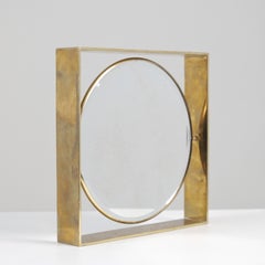 Miroir en laiton « Mid-Century Modern » à double face, Finlande, années 1950