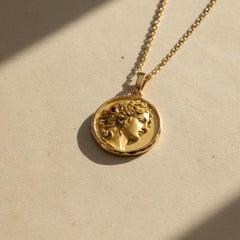 Two-Sided Persephone Garnet Coin Pendant