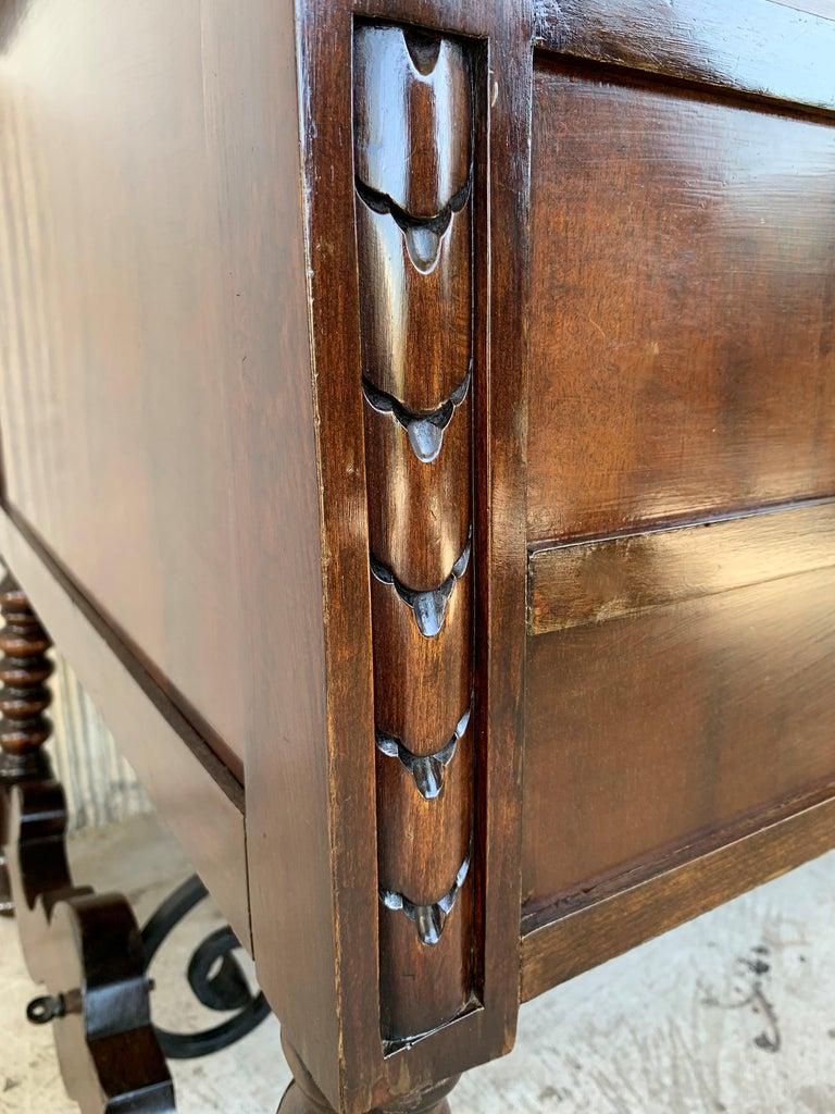 18th Century Two Sided Spanish Butcher Block with Six Drawers and Bronze Hardware For Sale
