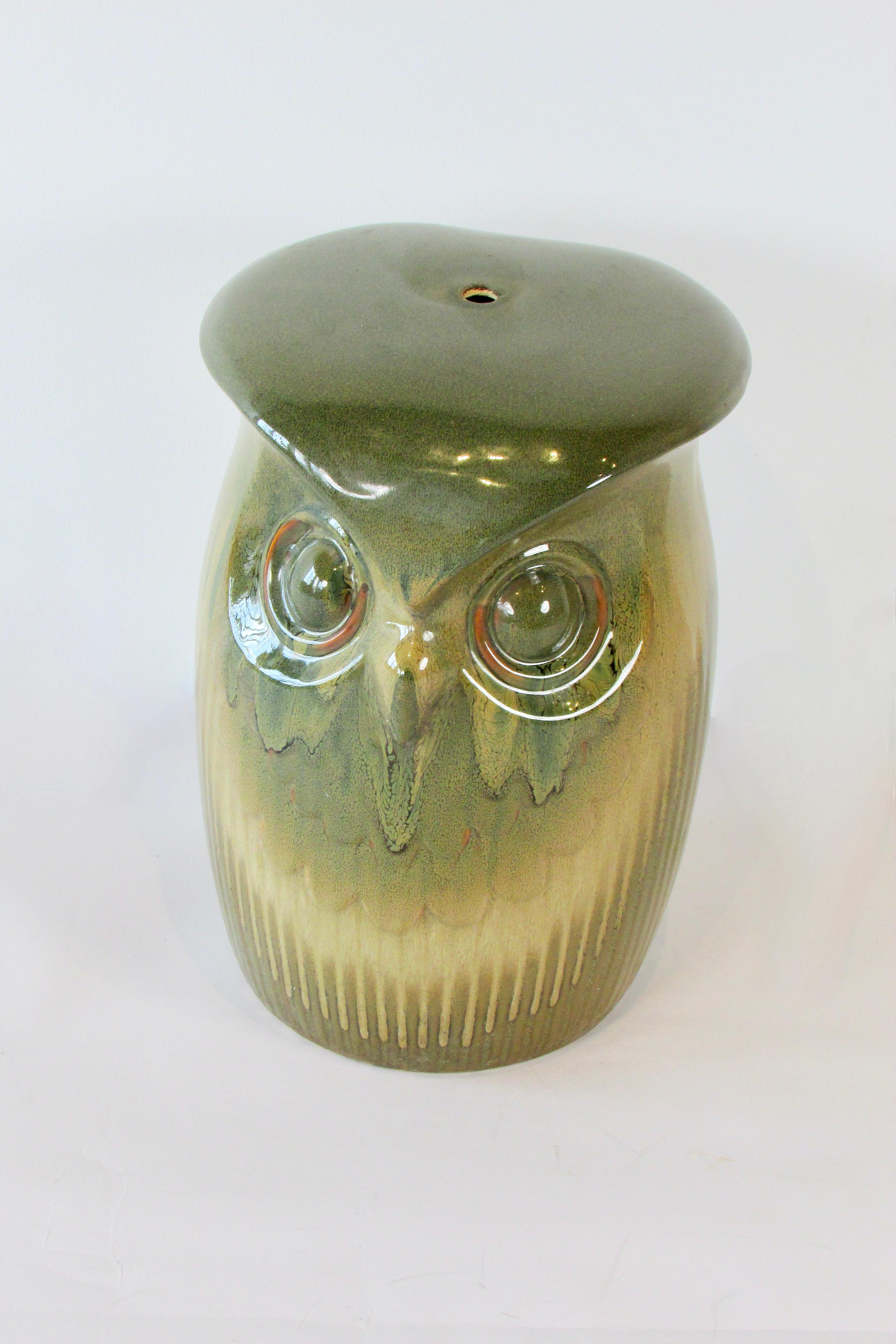 Zweiseitige Gartenbank Wise Old Owl Pottery (Glasiert) im Angebot