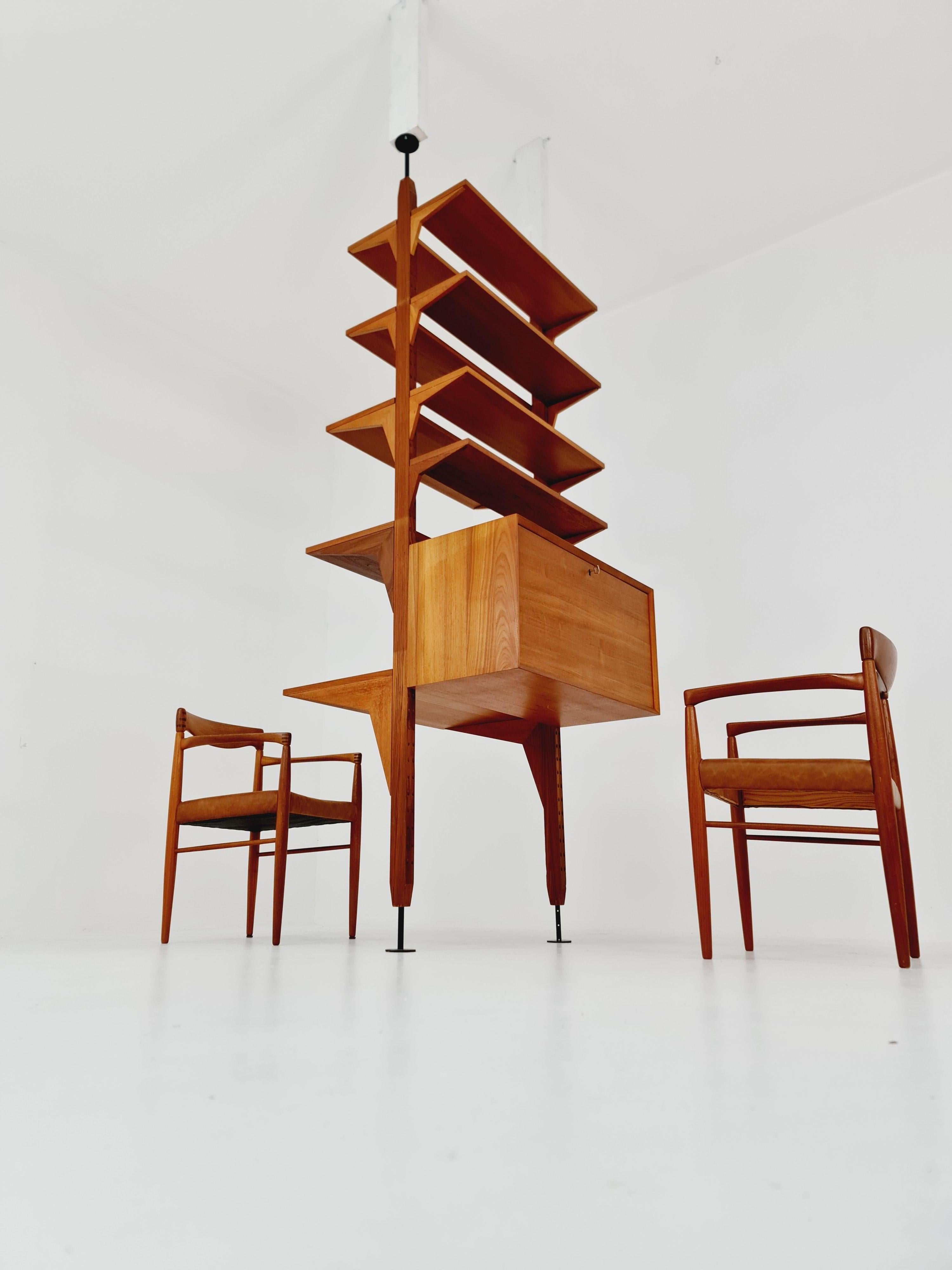Scaffalatura divisoria in teak danese su due lati, di Poul Cadovius in vendita 6
