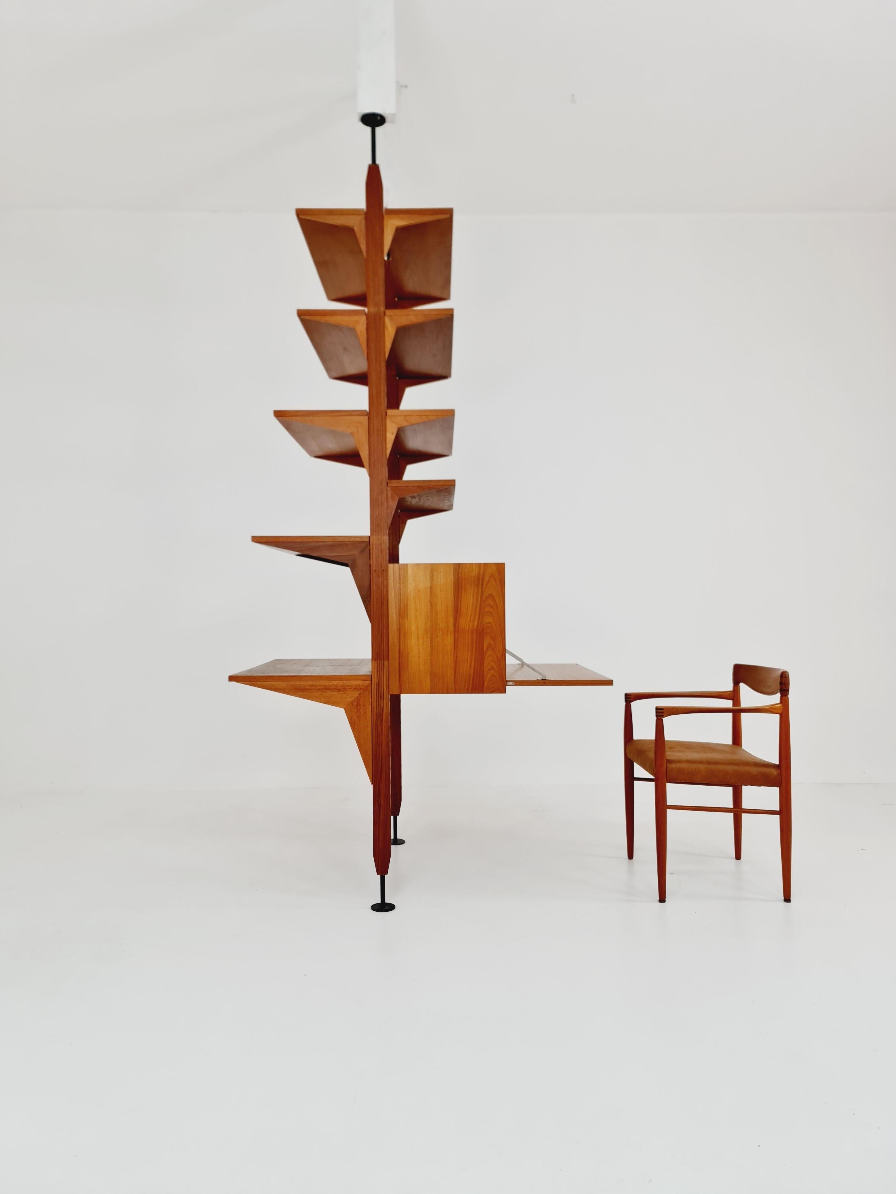 Mid-Century moderno Scaffalatura divisoria in teak danese su due lati, di Poul Cadovius in vendita