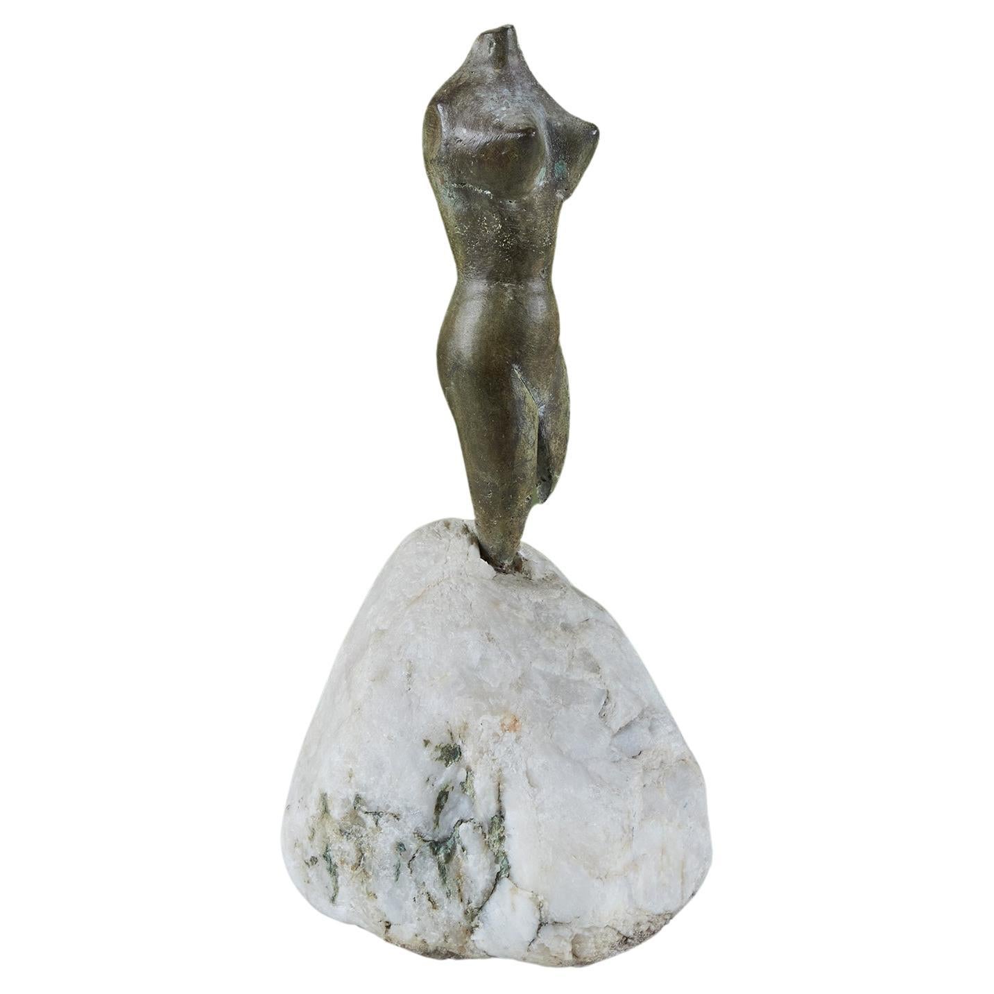 'Two Sides Of Eve' Bronze Mounted Sculpture For Sale