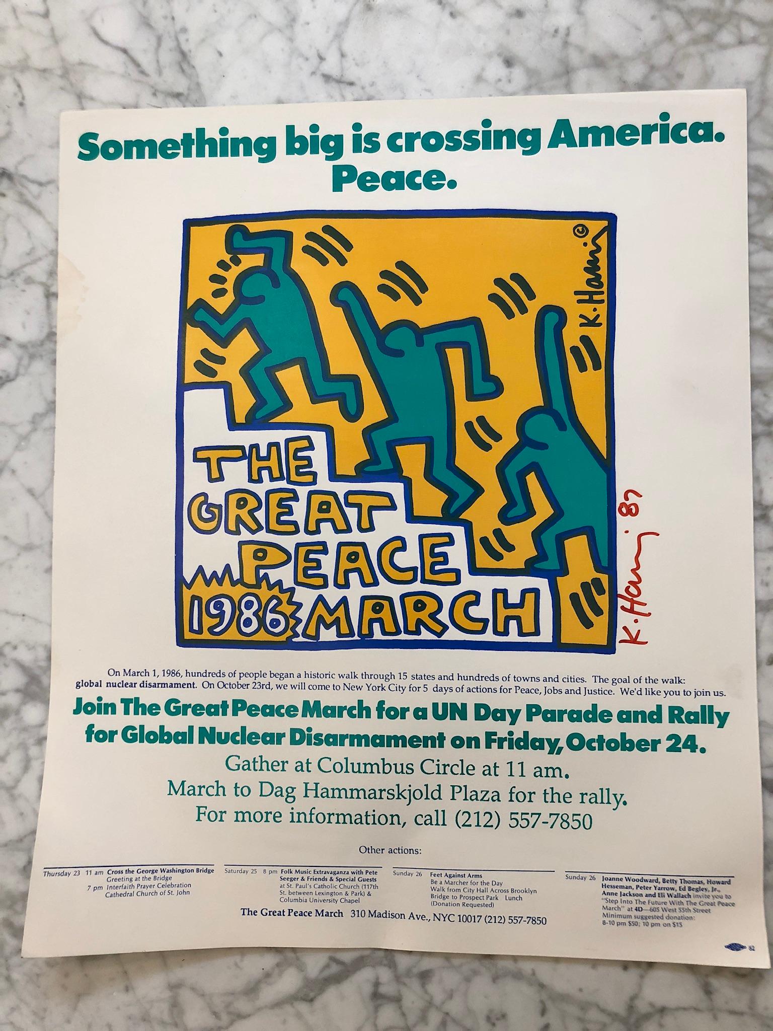 keith haring signed poster