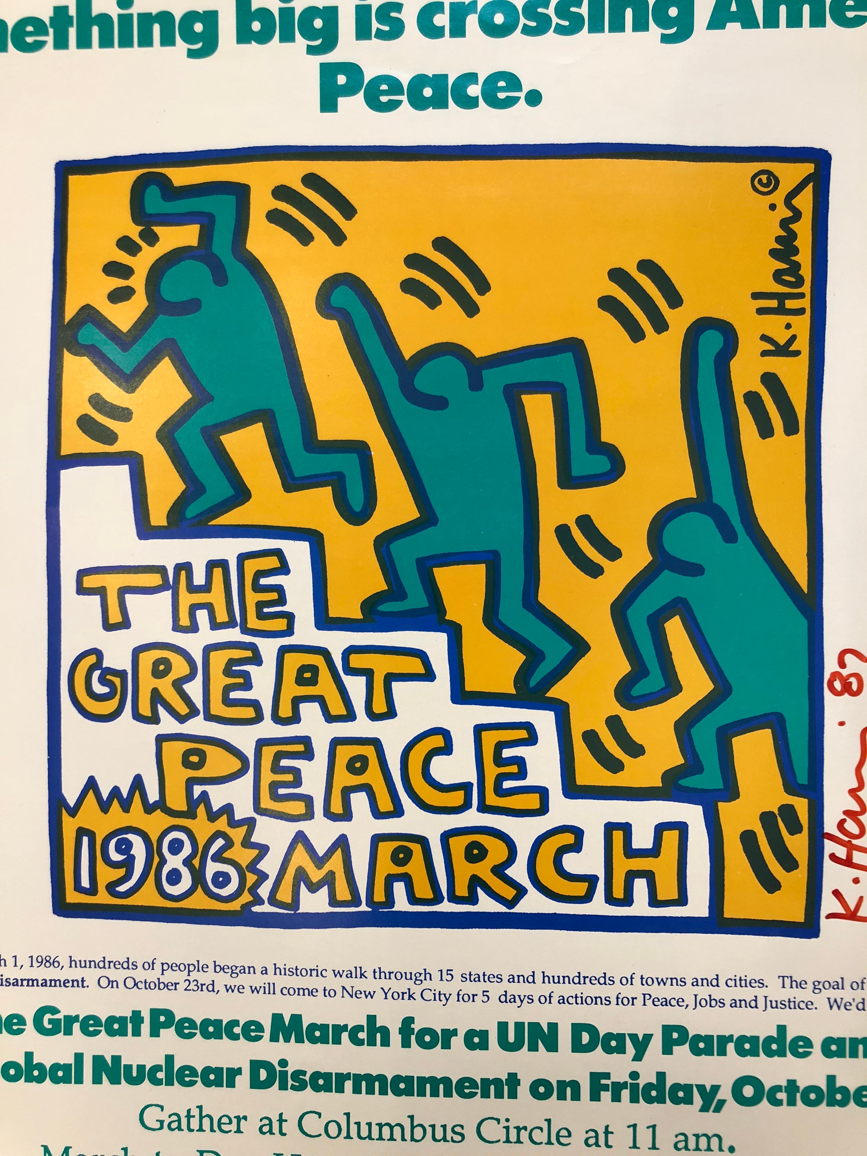 Late 20th Century Two Signed Keith Haring Posters For Sale