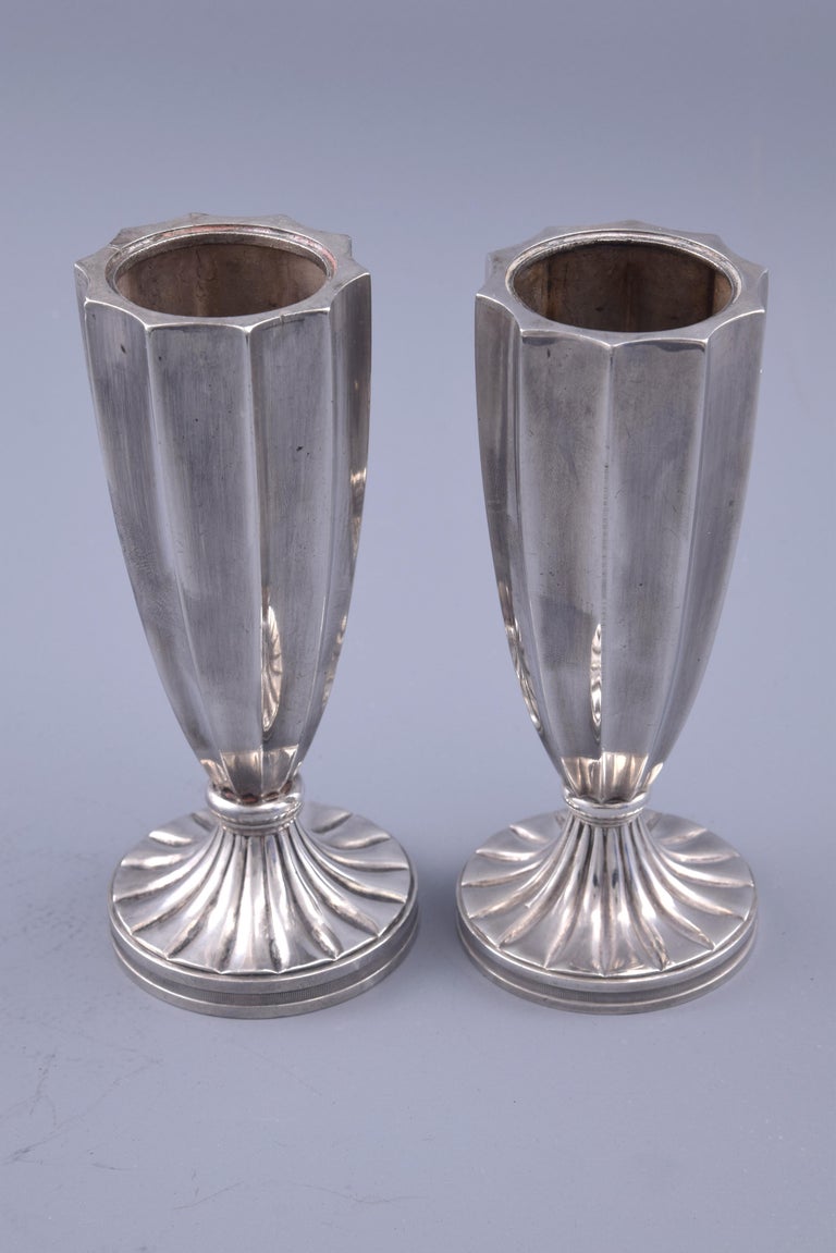 Two Silver Candle Snuffers Bases, 19th Century at 1stDibs