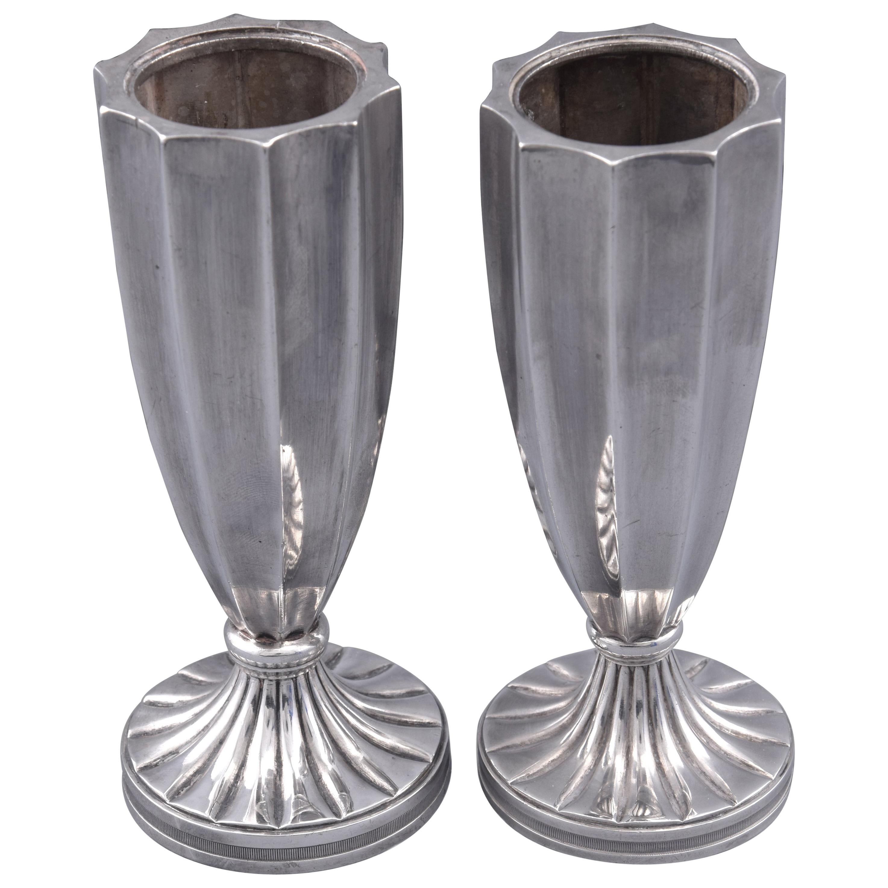 Victorian Silver Candle Snuffer with Tray 19th Century English For Sale