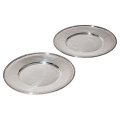 Two Silver Charger Plates, Marked Wilkens