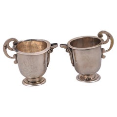 Two silver pitchers set. Benito Gómez, Antonio. Segovia, Spain, 1831-1835.
