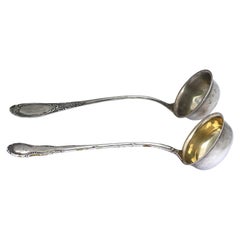 Two Similar Continental Silver Soup Ladles