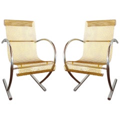 Paire de chaises originales en acier jaune de Sing Sing Sing:: Shiro Kuramata Pastoe 1985