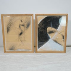 Dos bocetos de Olle Bonnier (1925-2016) realizados hacia 1948, firmados O.B.