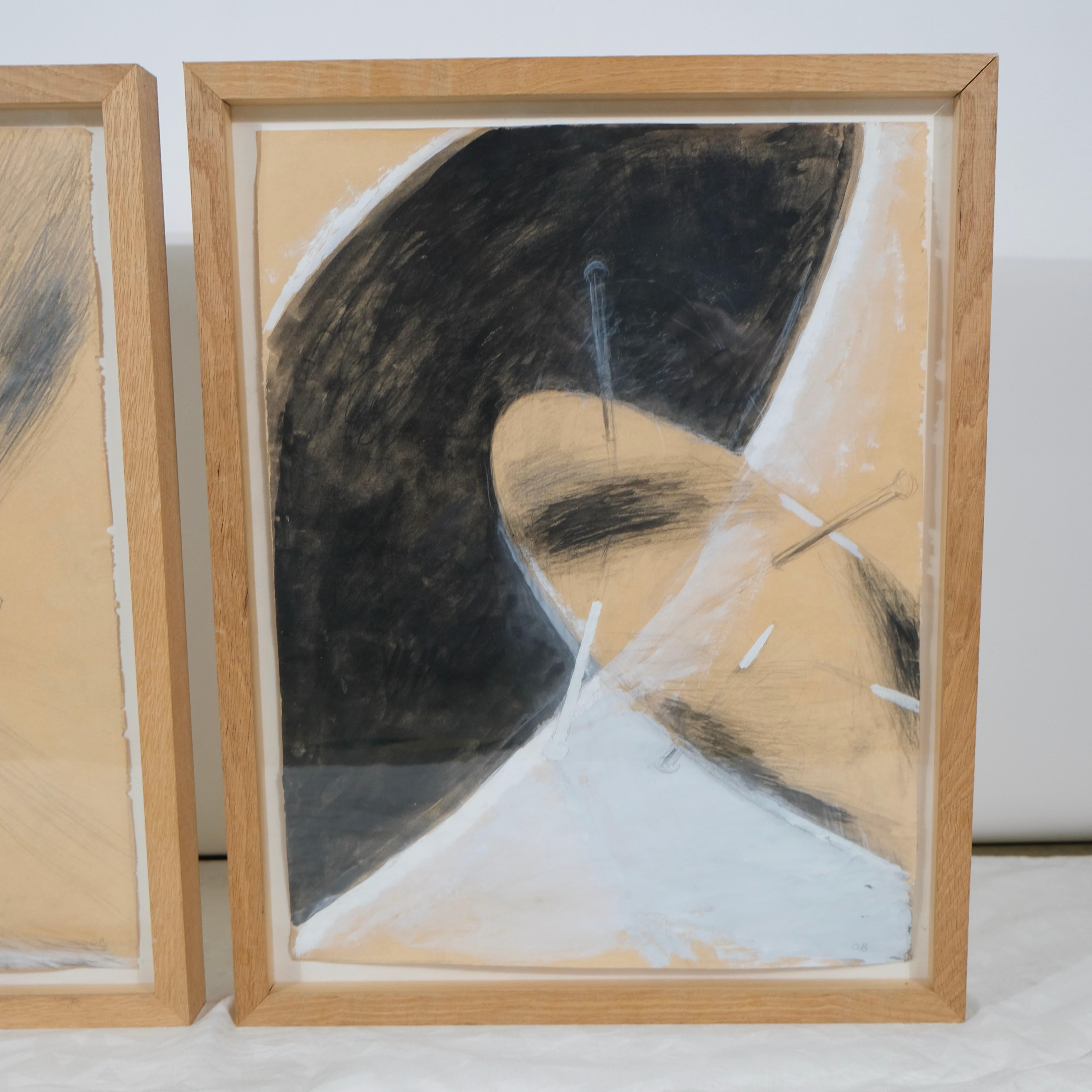 Two Sketches by Olle Bonnier (1925-2016) made ca 1948, Signed O.B. For Sale 1