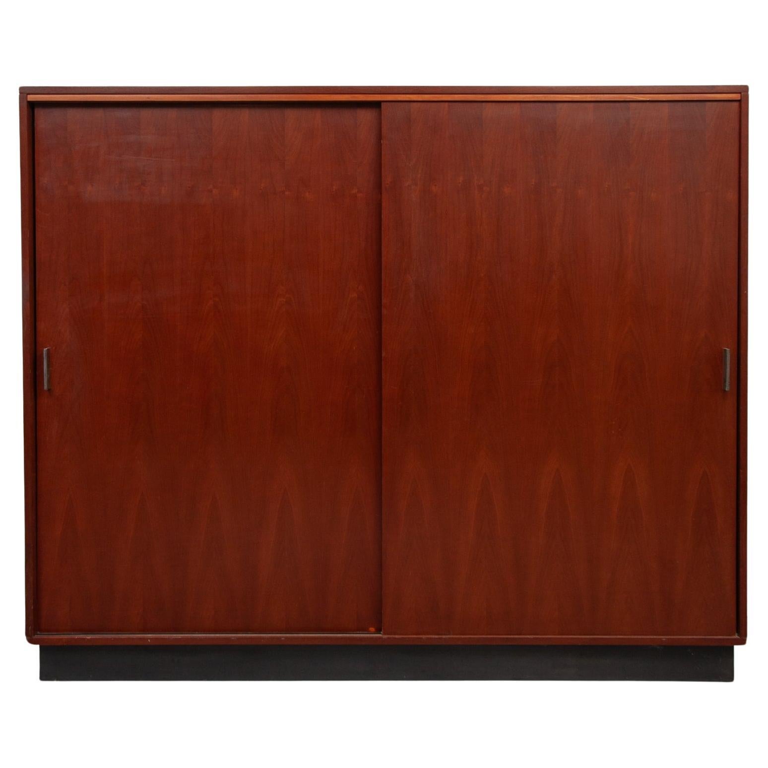 Two Sliding Doors Wardrobe designed by Alfred Hendrickx, Belgium, 1960s For Sale