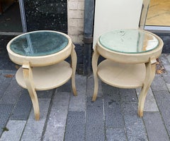 Two Small Art Deco Gueridons in Lacquered Wood, circa 1940