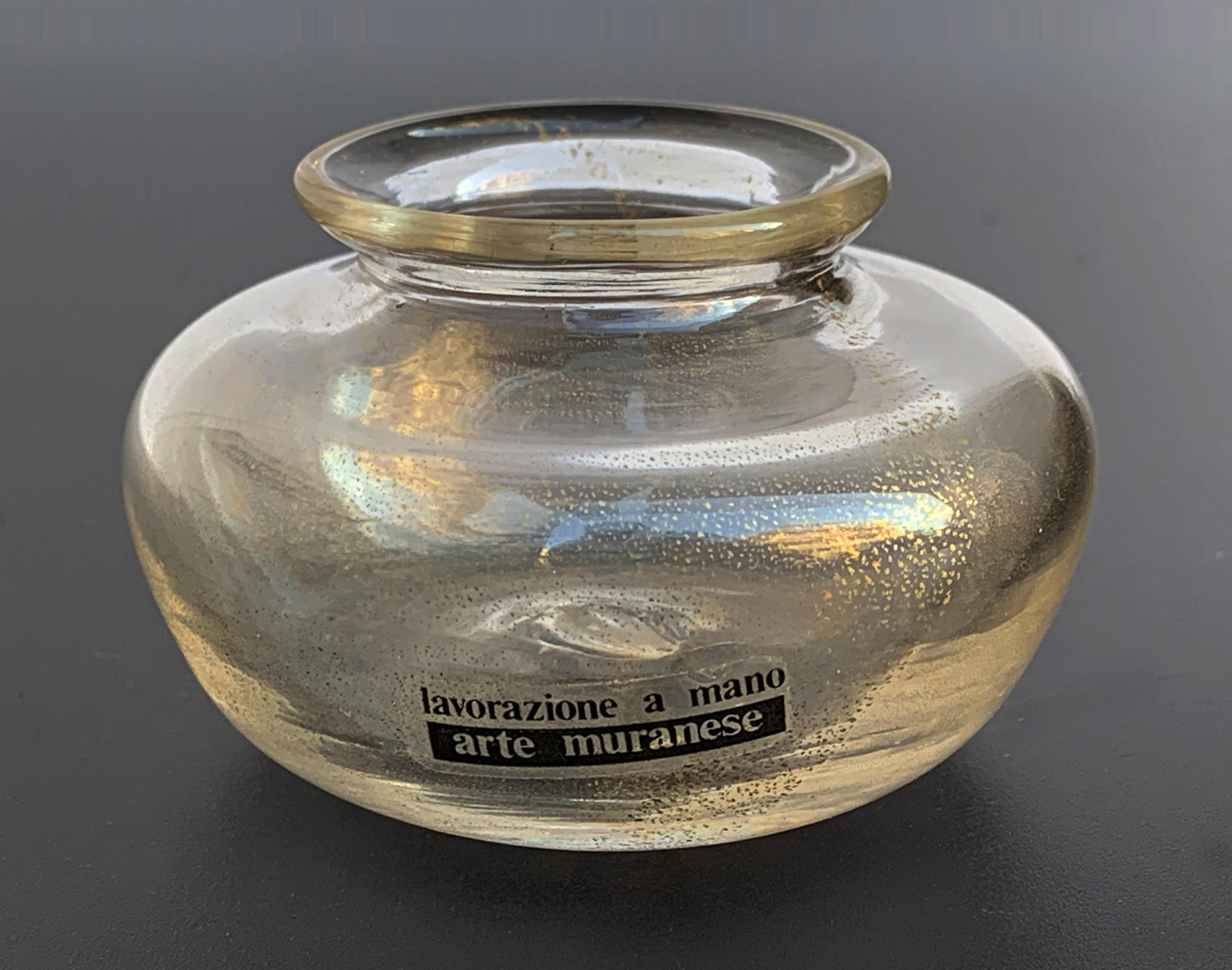 20ième siècle Deux petits bols en verre de Murano avec or d'Arte Muranese, verre de collection en vente